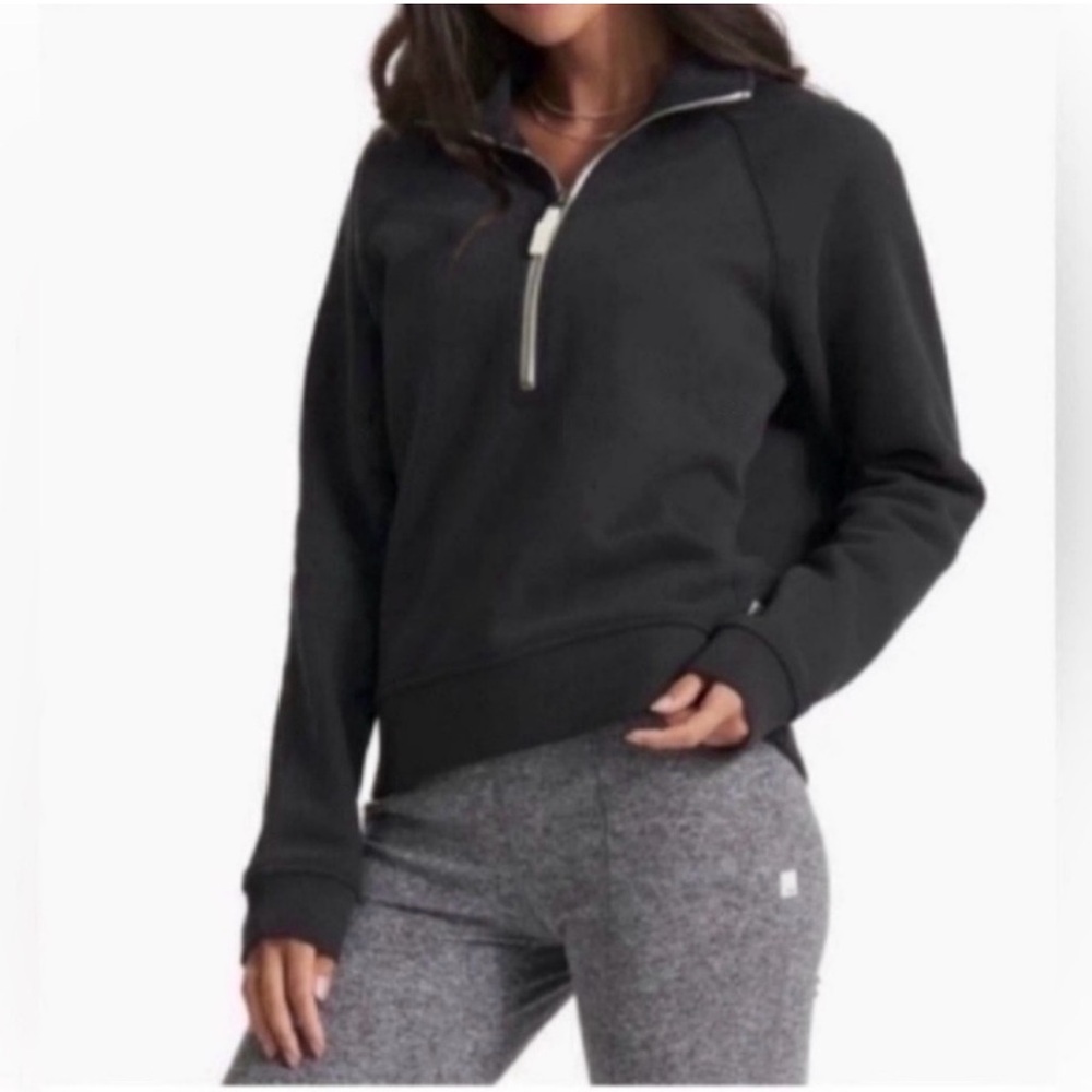 Vuori Restore Sweatshirt Half Zip Boxy Washed Small Black - Picture 3 of 8